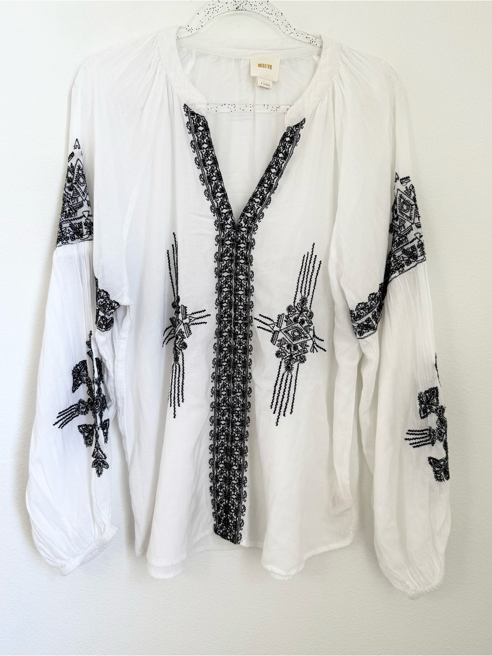 Anthropologie Maeve Anastasia Embroidered Blouse Boho Women's Size XL - Picture 2 of 12